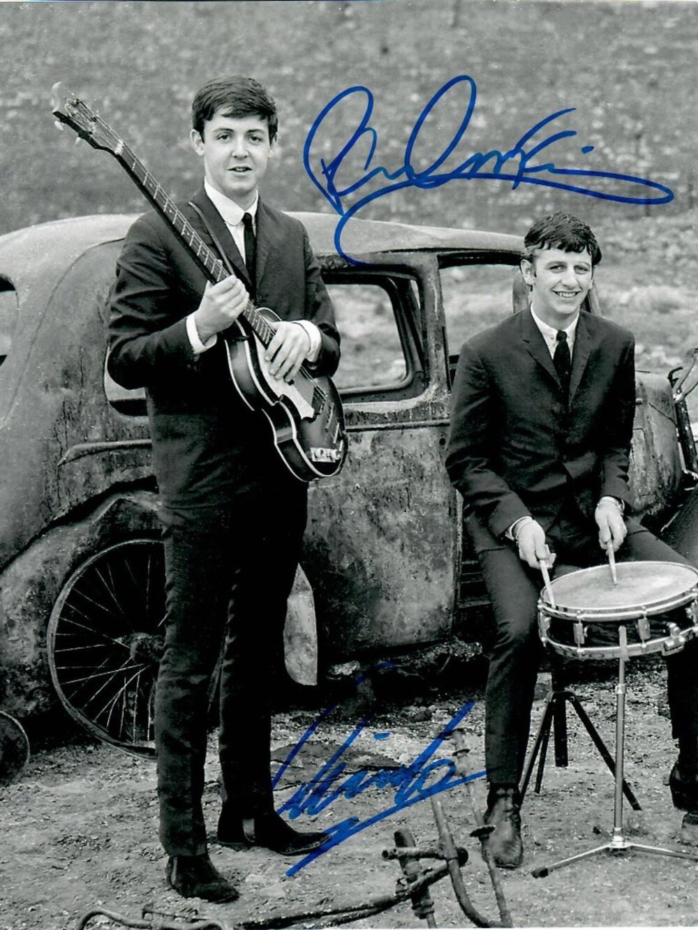 Paul McCartney Ringo Starr The Beatles English Rock Band Signed 8X10 Photo